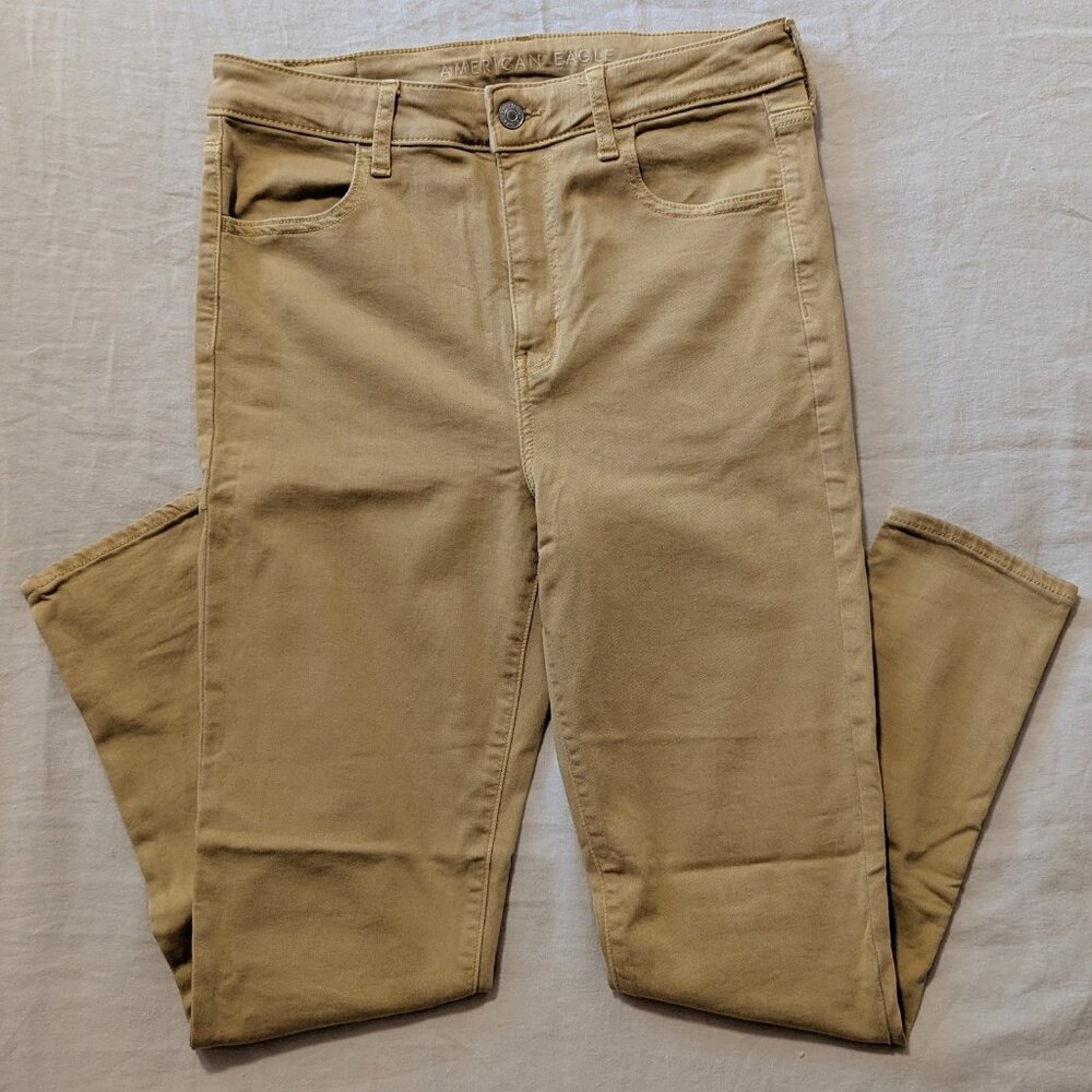 AE Yellow Super High Rise Ankle Skinny Jegging